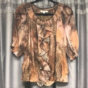 Blue Velvet Brand Sheer Button Up Top